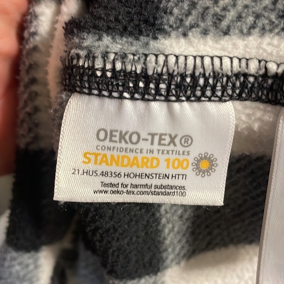 LANDS’ END women’s Plus buffalo check FLEECE zip up black white check size 2X - Picture 8 of 13